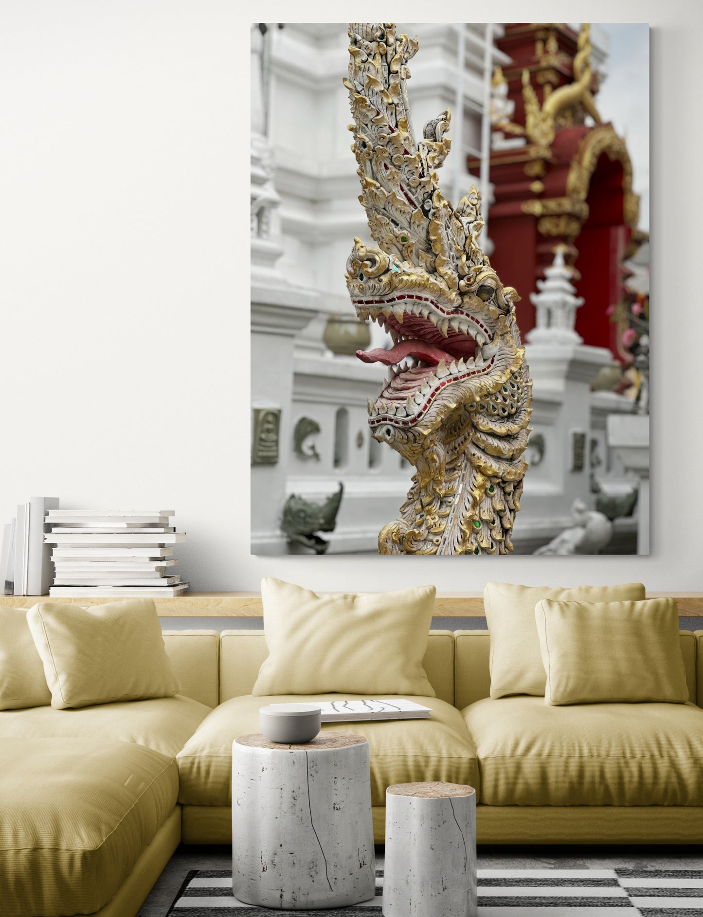 Vertical printed canvas · High quality · Naga dragon · Wall art