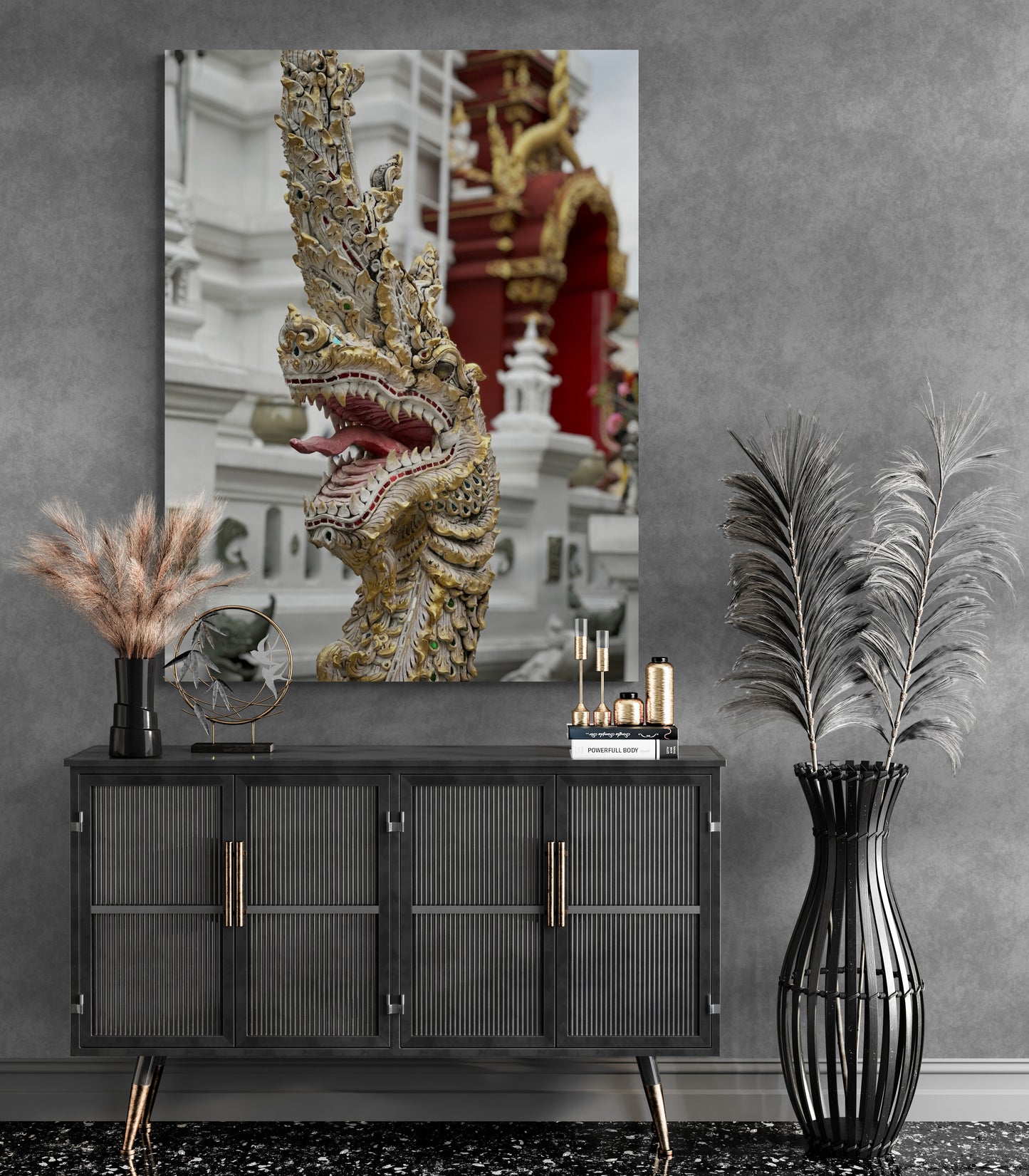 Vertical printed canvas · High quality · Naga dragon · Wall art