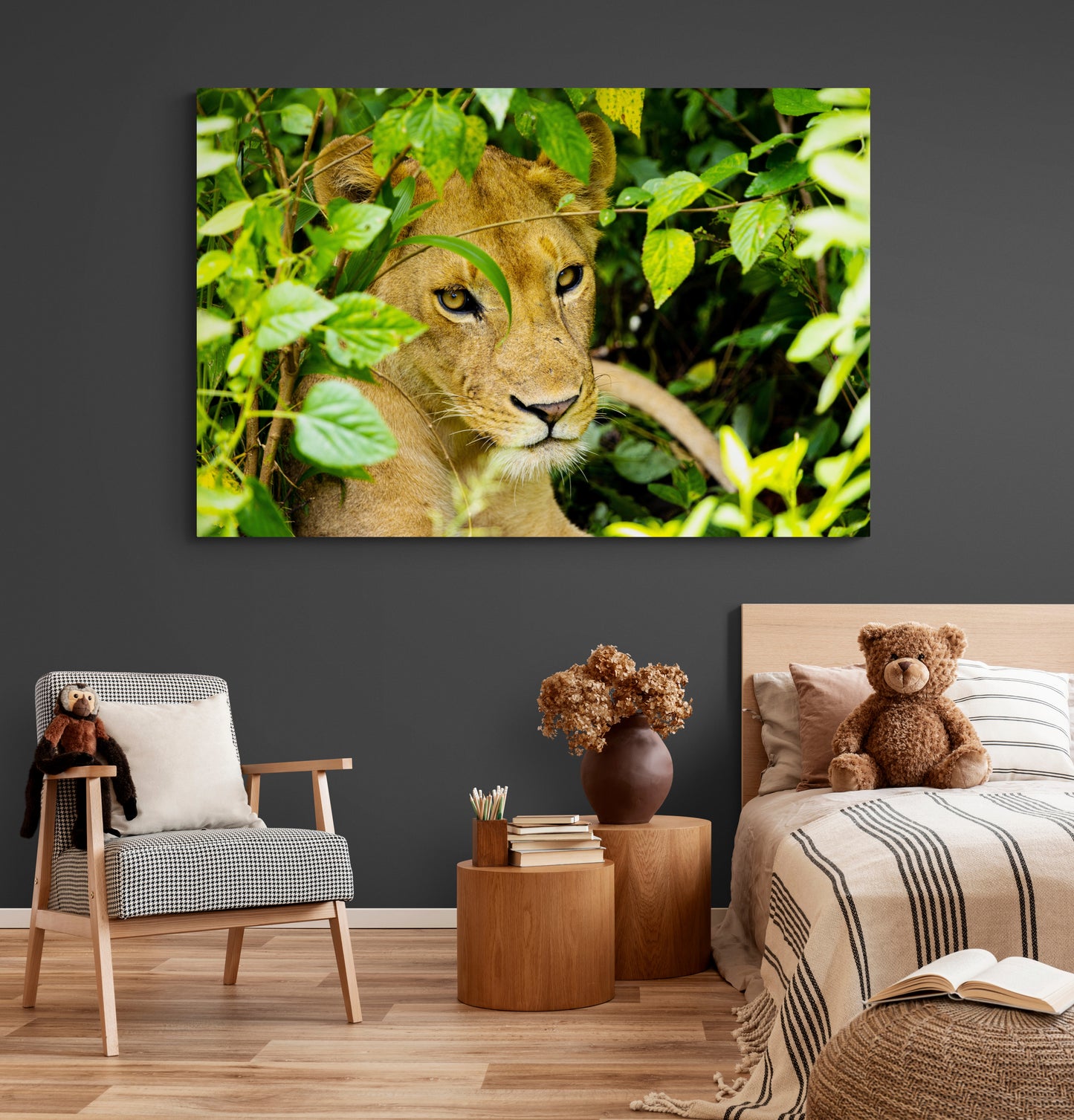 Printed canvas · High quality · Lioness · Wall art