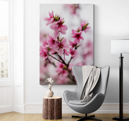 Vertical printed canvas · High quality · Japanese flowers · Wall art