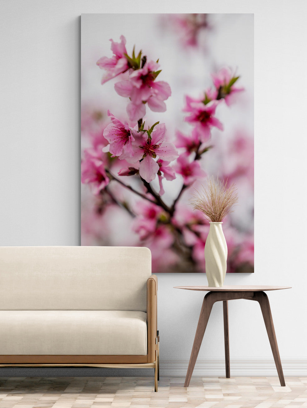 Vertical printed canvas · High quality · Japanese flowers · Wall art