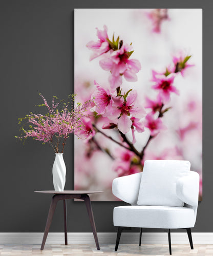 Vertical printed canvas · High quality · Japanese flowers · Wall art