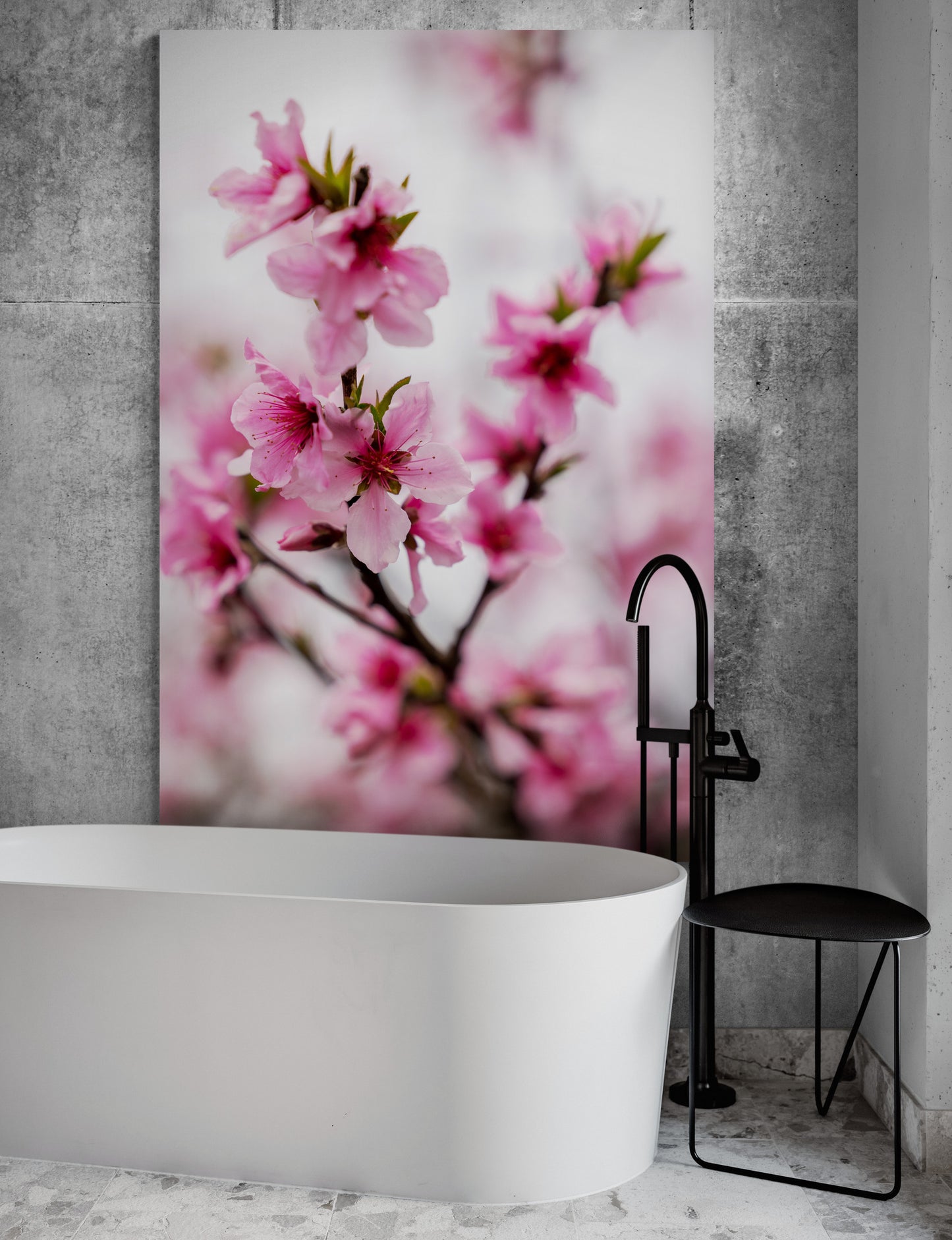 Vertical printed canvas · High quality · Japanese flowers · Wall art