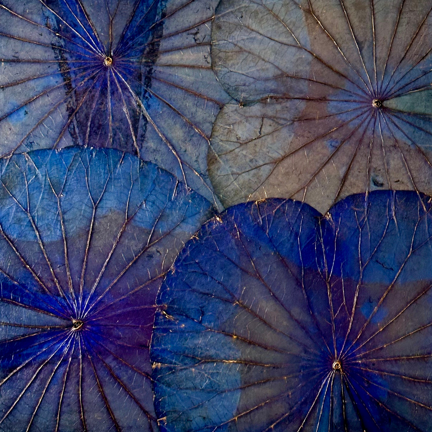 Lotus painting · Ocean Blue · Wall Art [Blue - 23,6 x 23,6 inches]