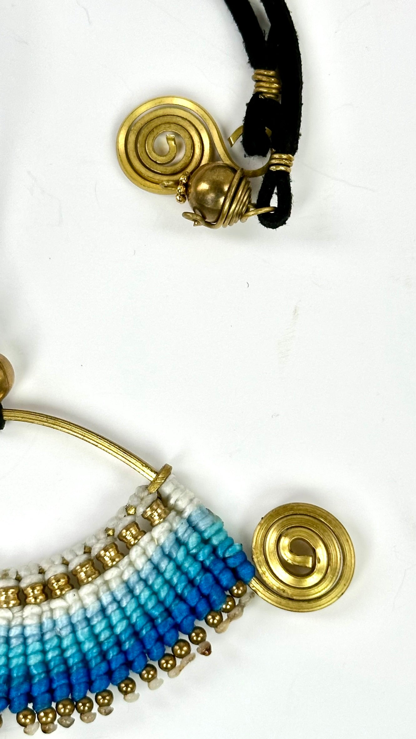 Original and colorful necklace - Cotton and brass