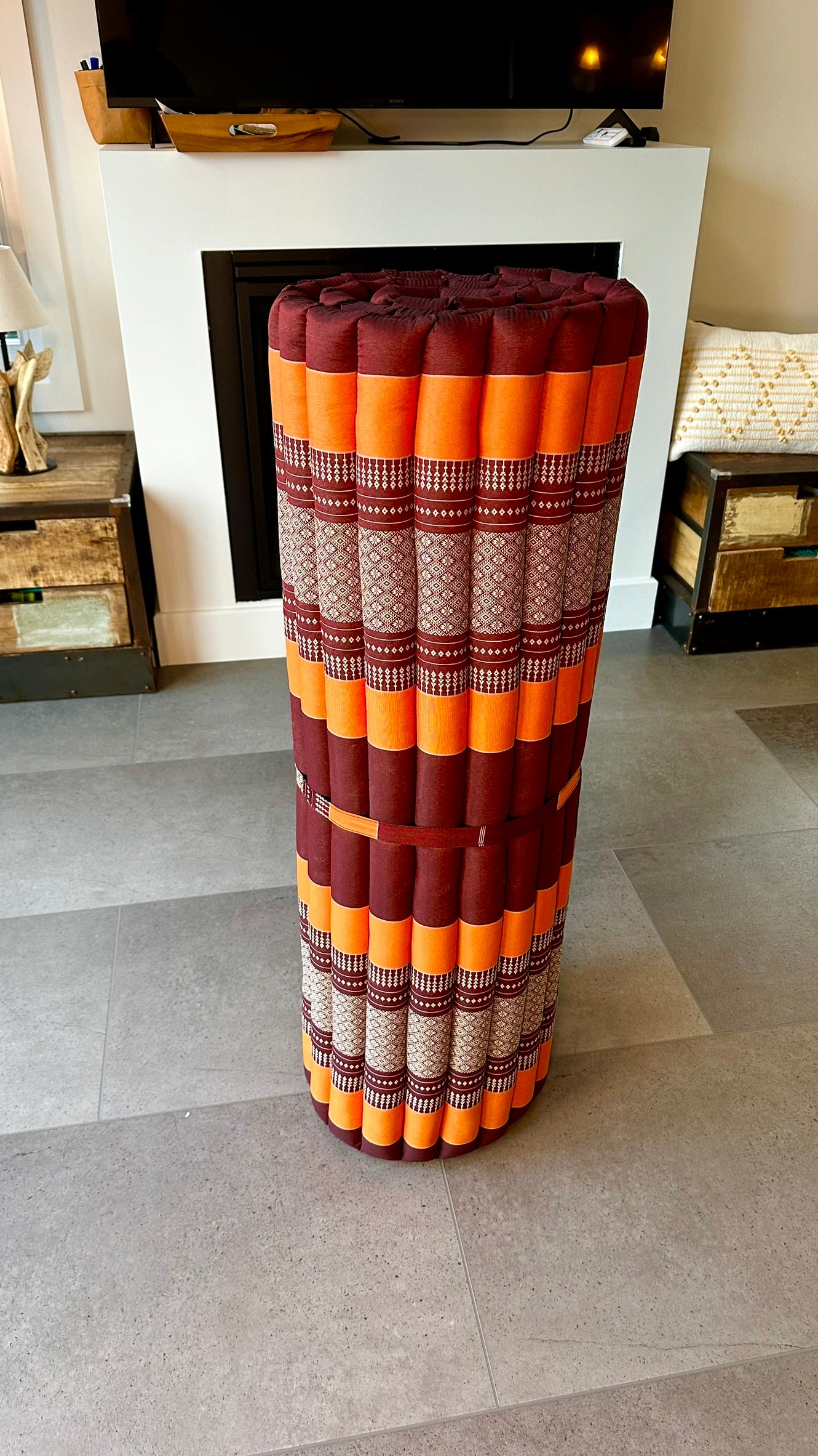 Kapok Thai Yoga Mat · Sunrise Orange · 6"5 feet [Orange]