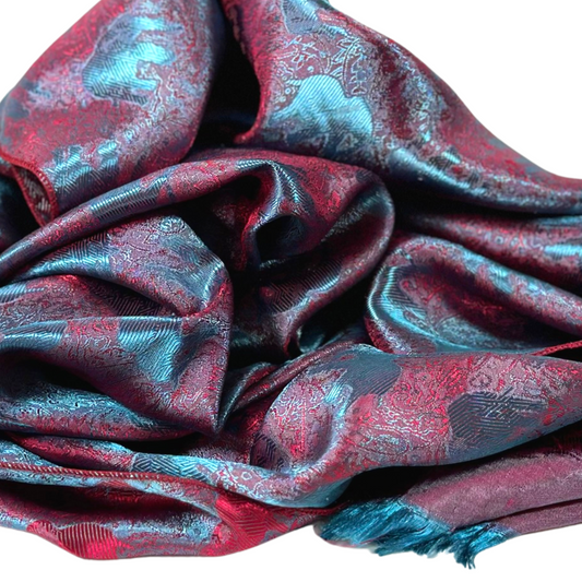 Traditional Thai Scarf · Magical Blue Red [Blue and red]