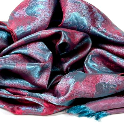 Traditional Thai Scarf · Magical Blue Red [Blue and red]