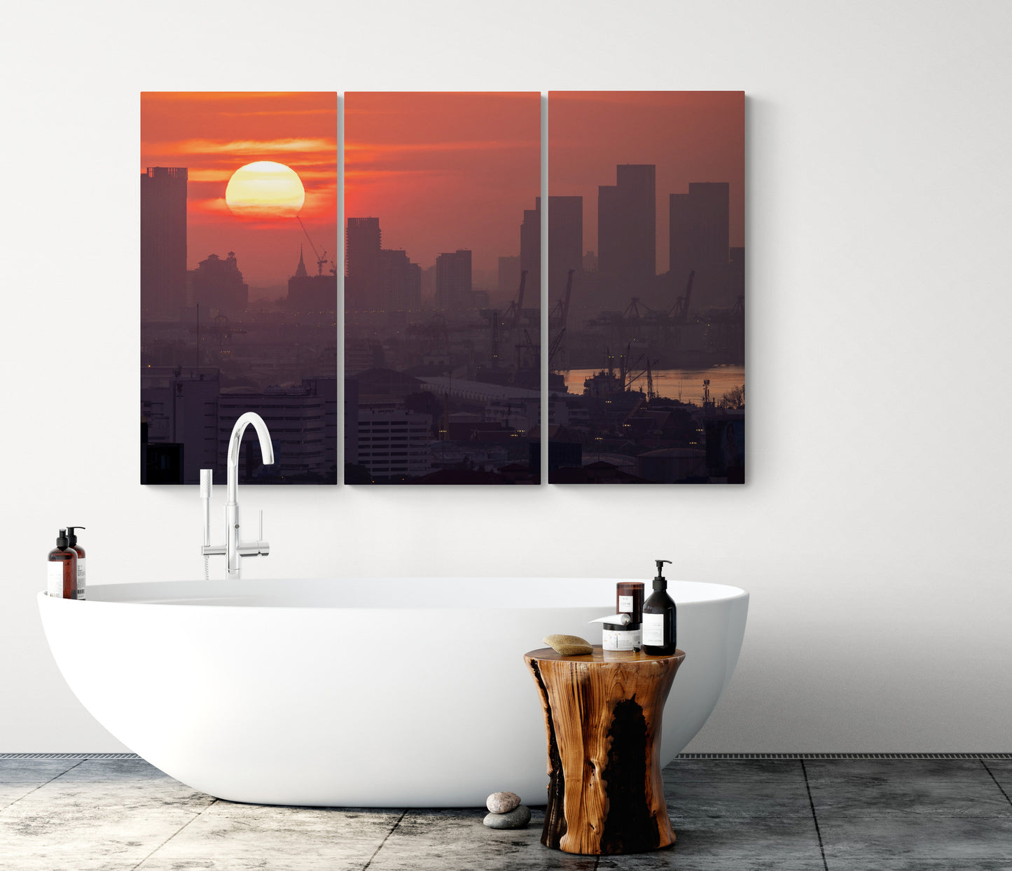 Printed canvas · High quality · Fog over Bangkok · Wall art