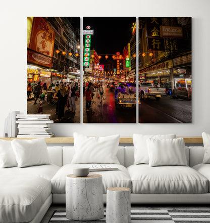 Printed canvas · High quality · Bangkok at night · Wall art