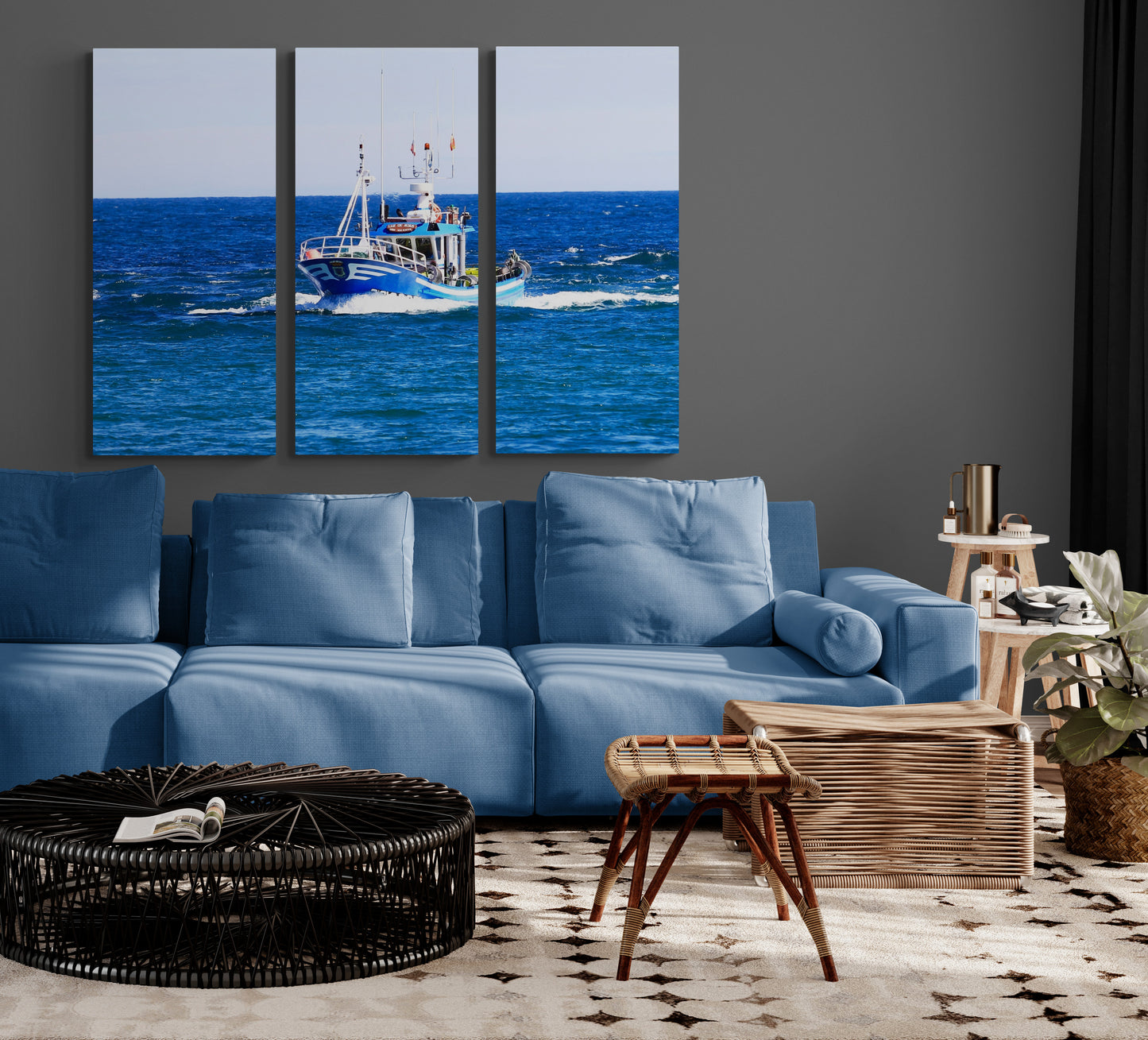 Printed canvas · High quality · Fishing boat · Spain · Wall art