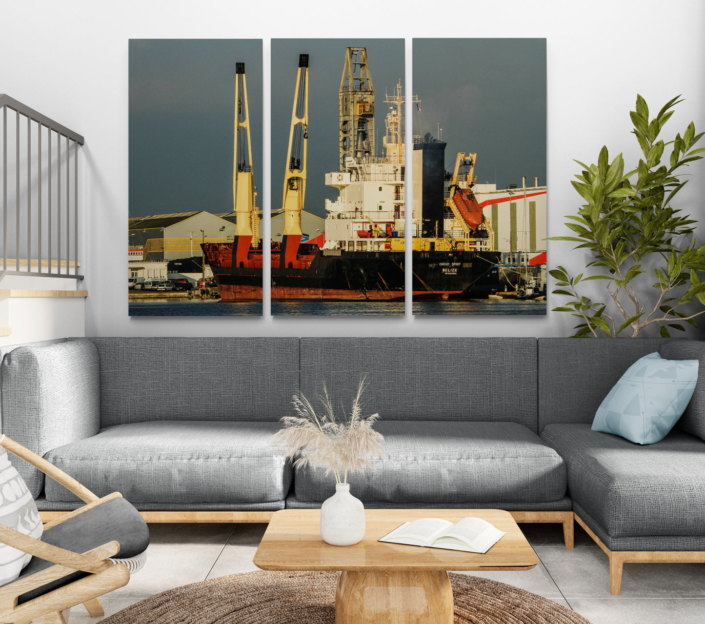 Printed canvas · High quality · Industrial boat · Wall art