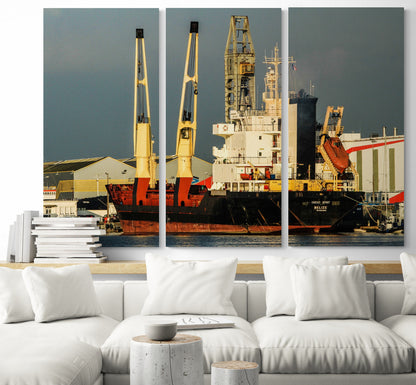 Printed canvas · High quality · Industrial boat · Wall art