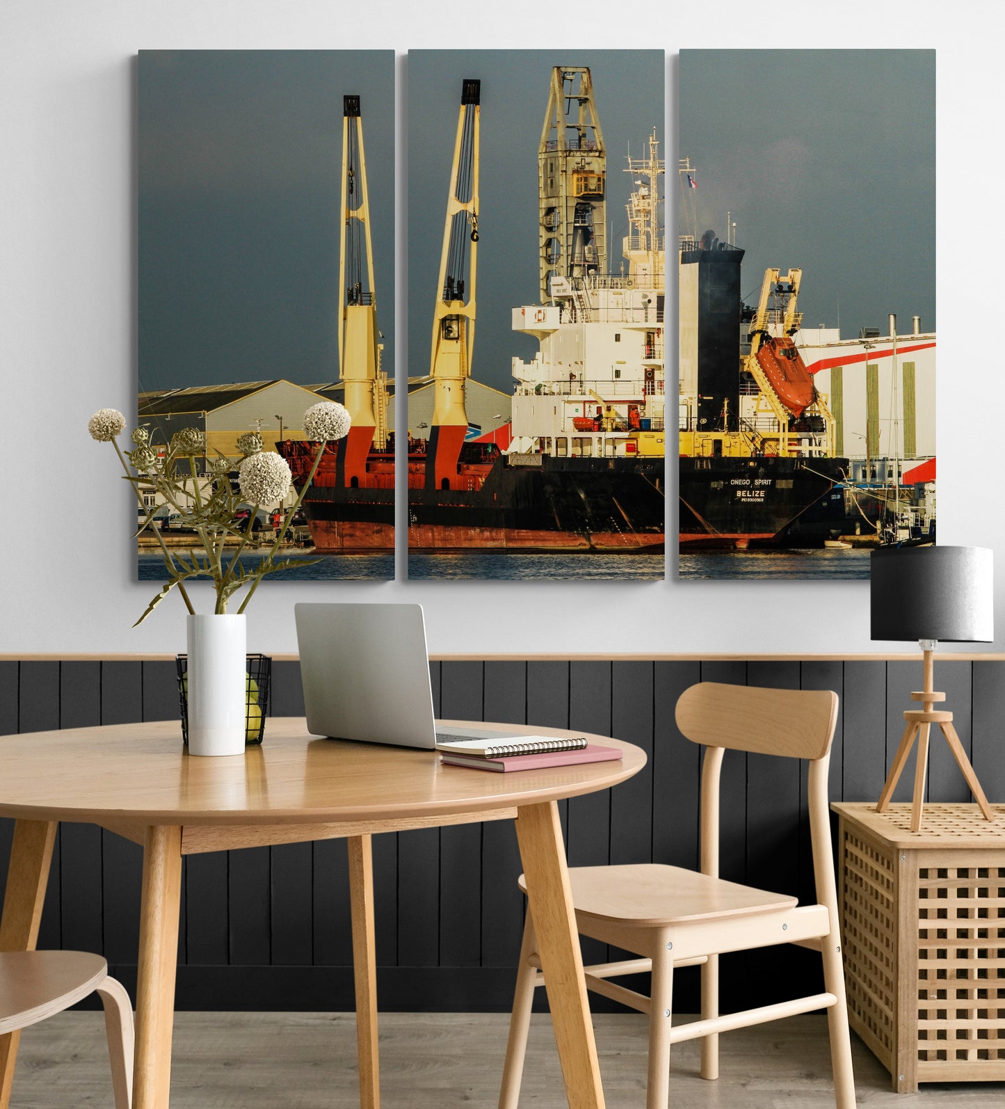 Printed canvas · High quality · Industrial boat · Wall art