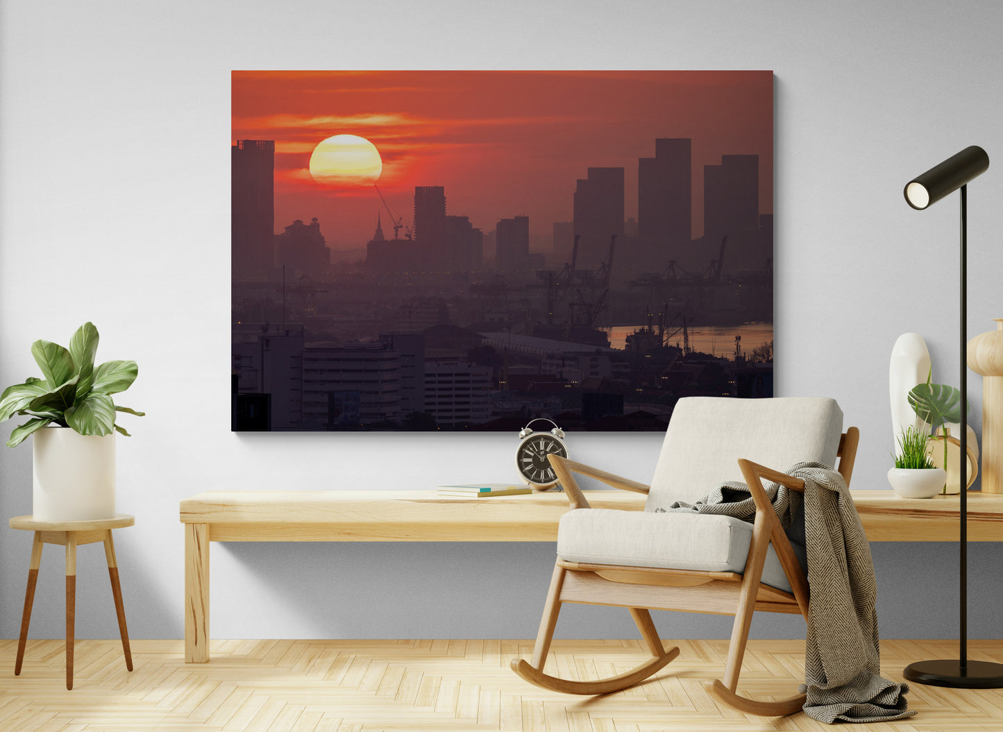 Printed canvas · High quality · Fog over Bangkok · Wall art