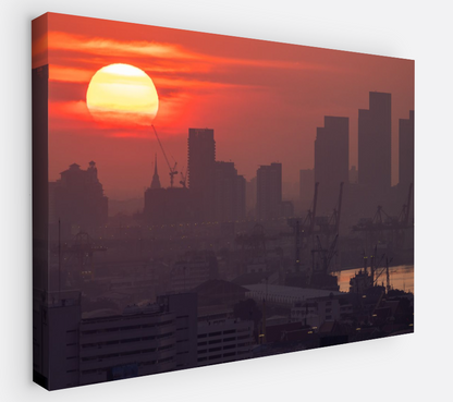 Printed canvas · High quality · Fog over Bangkok · Wall art