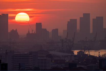 Printed canvas · High quality · Fog over Bangkok · Wall art