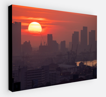 Printed canvas · High quality · Fog over Bangkok · Wall art