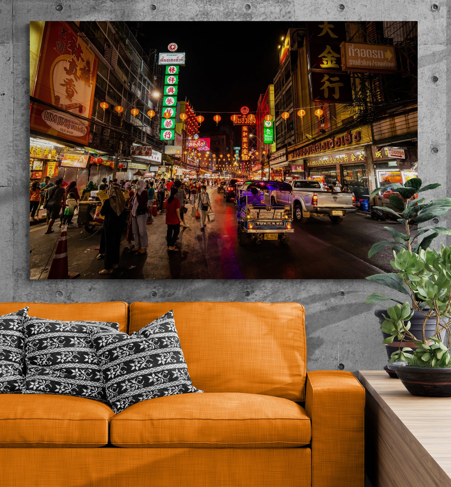 Printed canvas · High quality · Bangkok at night · Wall art