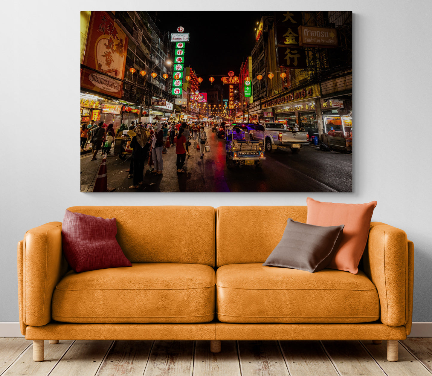 Printed canvas · High quality · Bangkok at night · Wall art