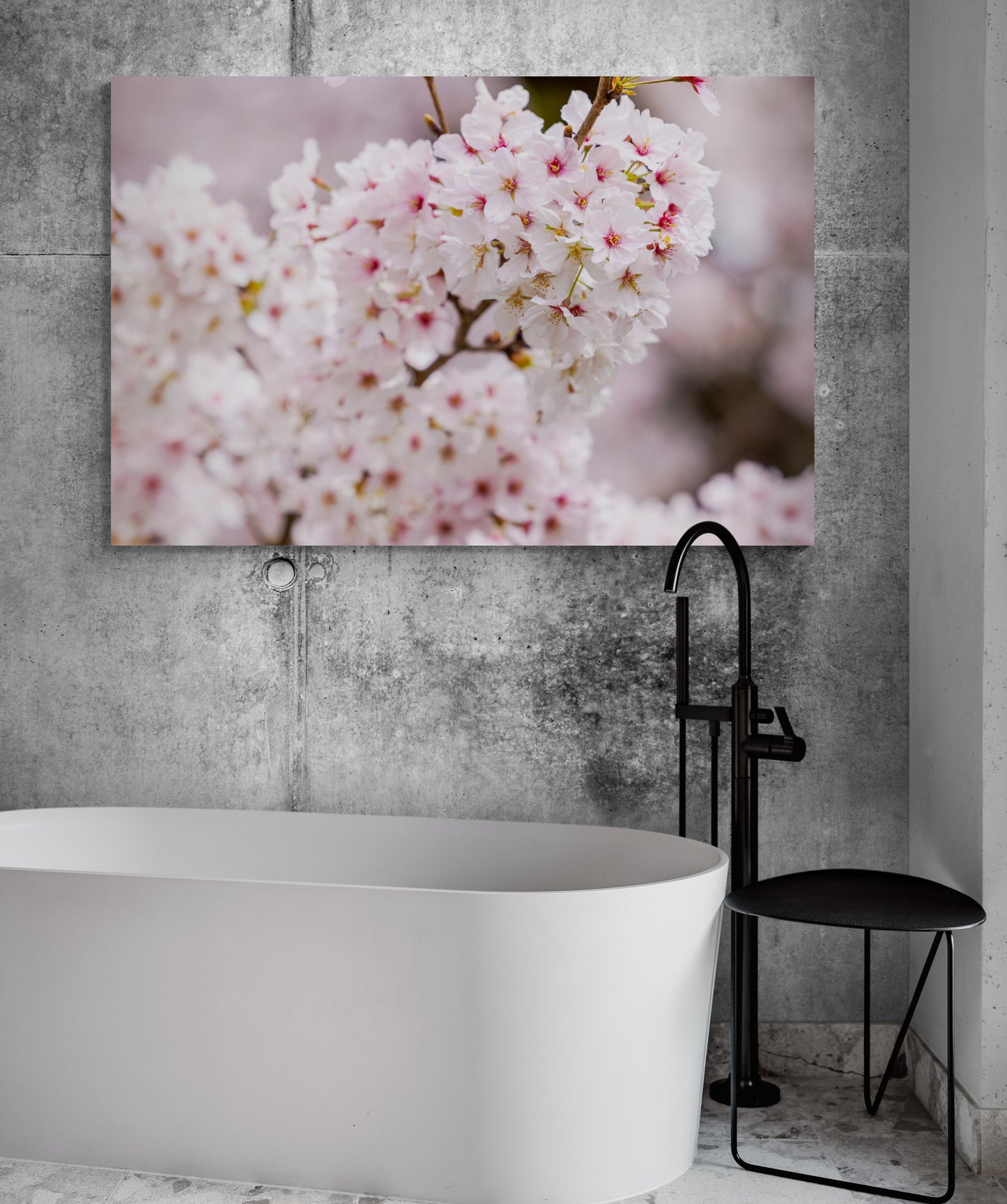 Printed canvas · High quality · Pink Japanese cherry tree · Wall art