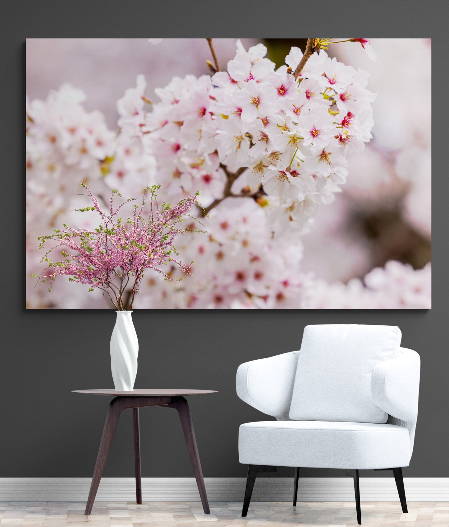 Printed canvas · High quality · Pink Japanese cherry tree · Wall art