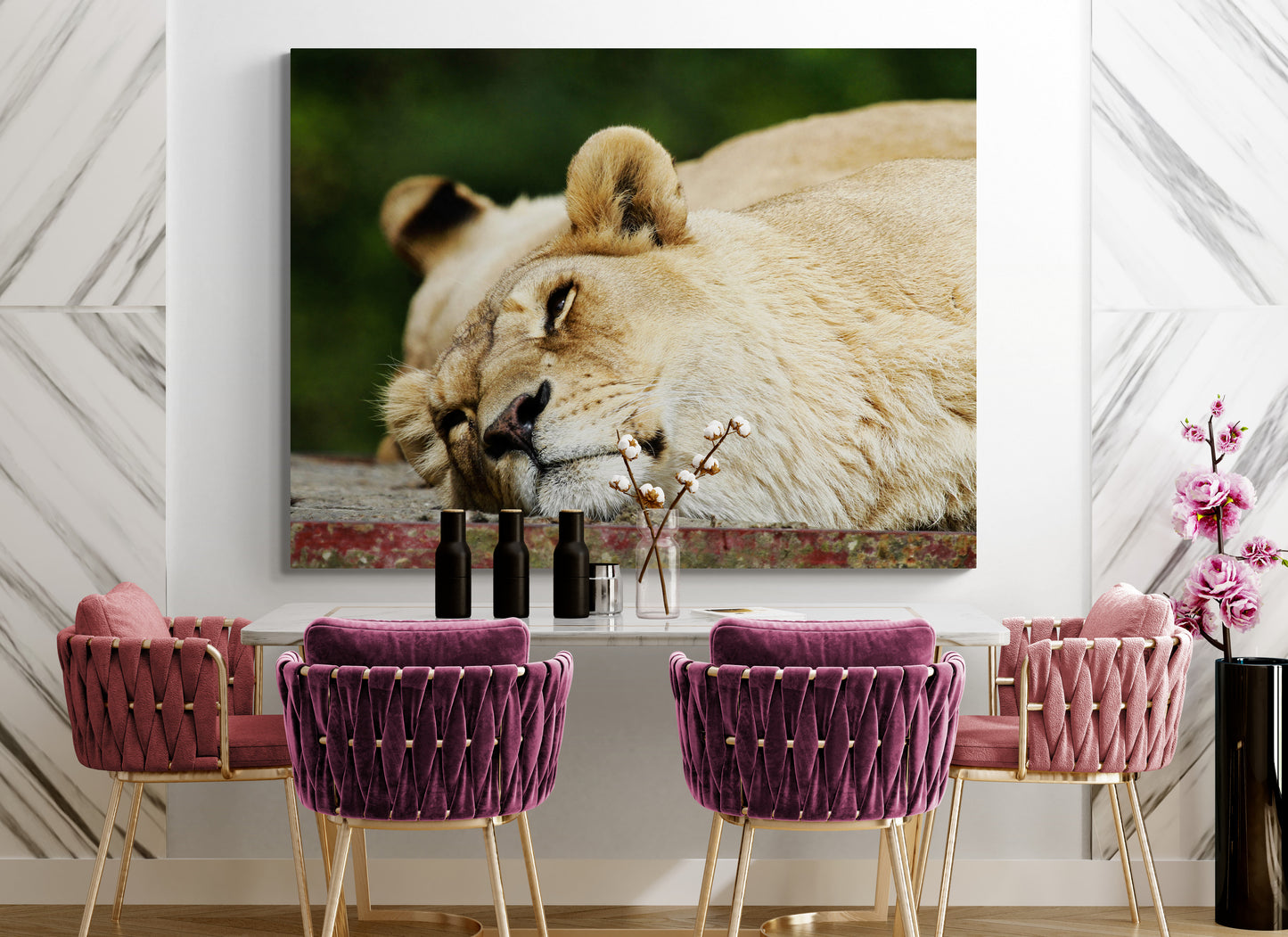 Printed canvas · High quality · Lioness · Wall art