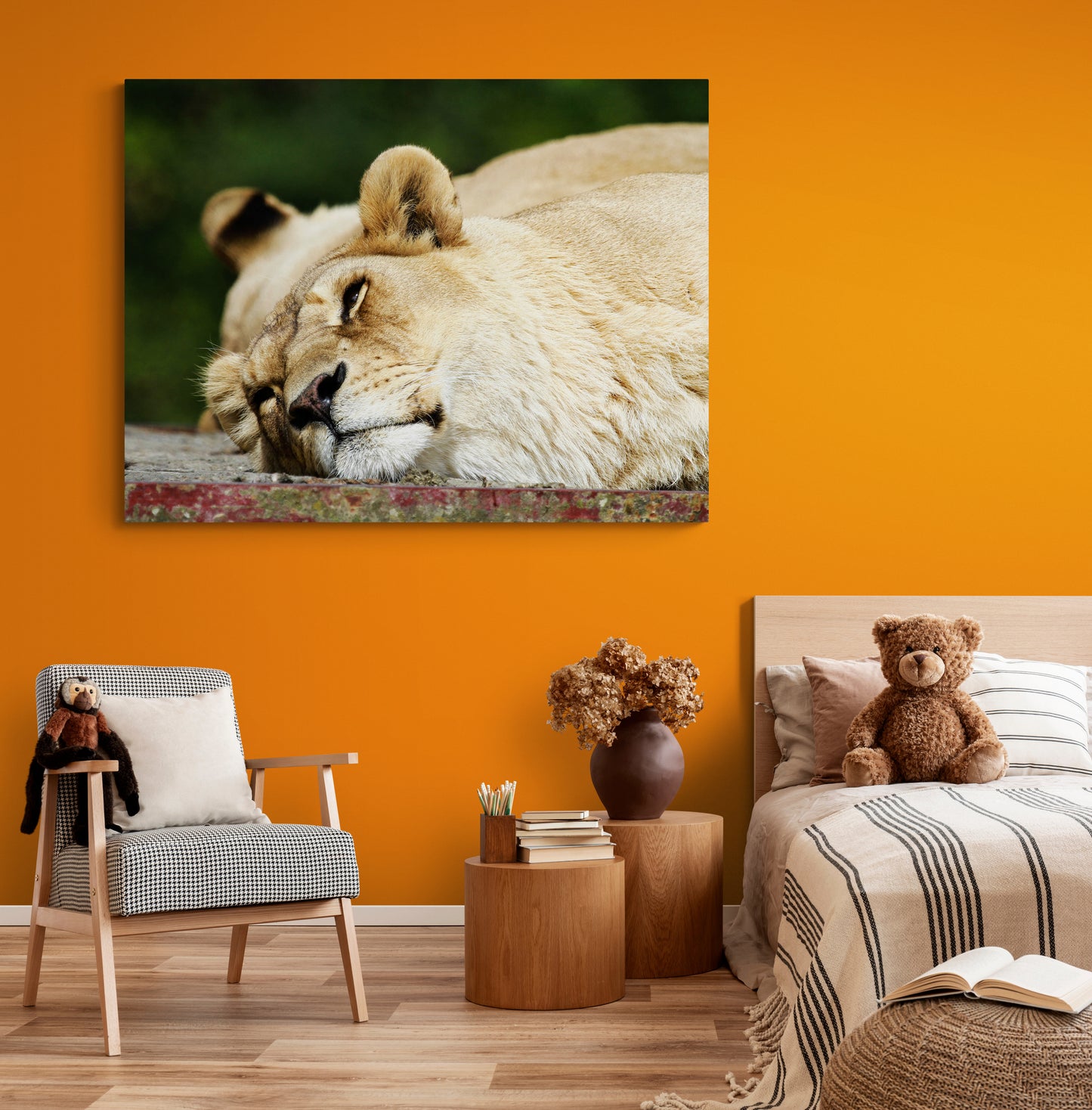 Printed canvas · High quality · Lioness · Wall art