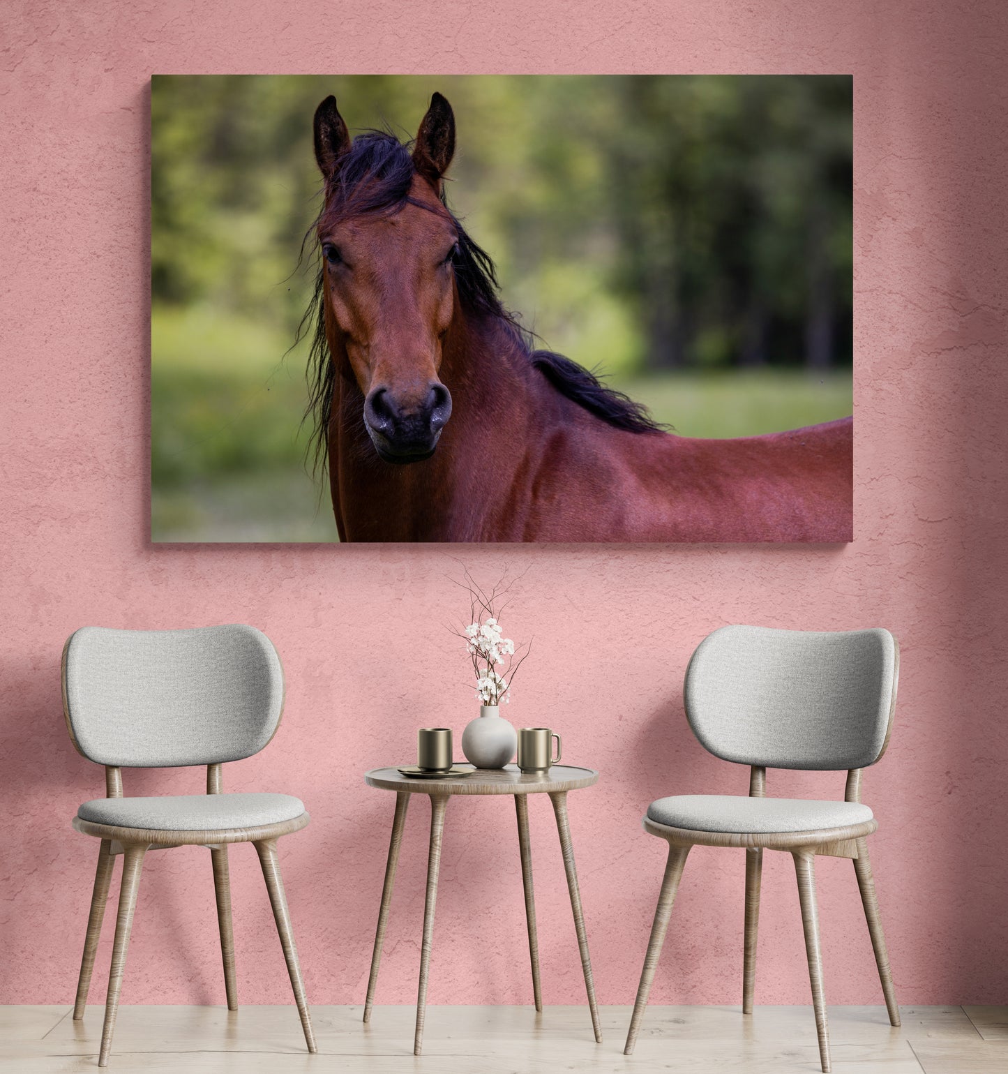 Printed canvas · High quality · Brown horse · Wall art