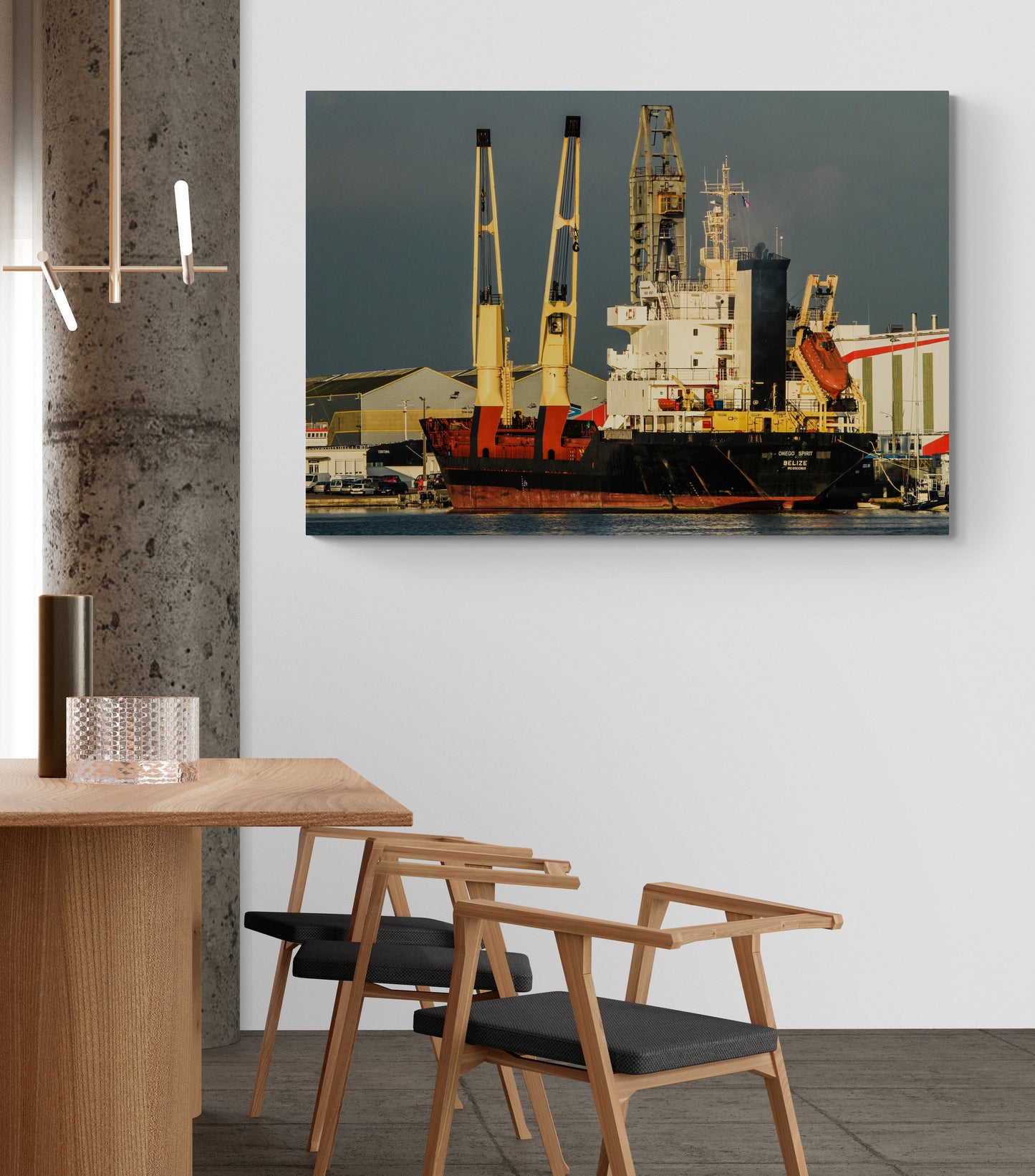 Printed canvas · High quality · Industrial boat · Wall art