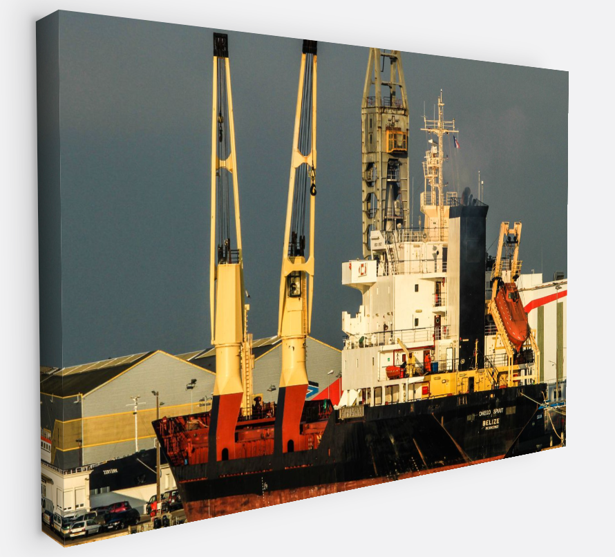 Printed canvas · High quality · Industrial boat · Wall art