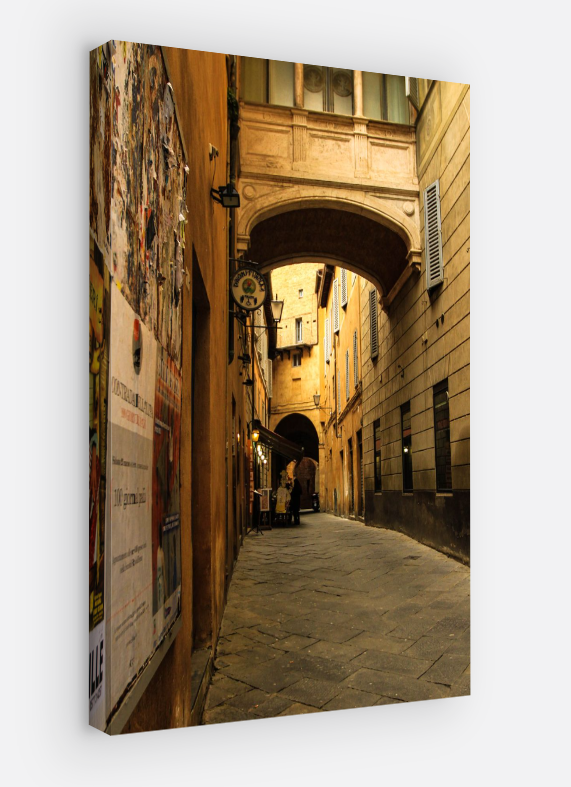 Toile imprimée verticale · Haute qualité · Ruelle en Italie · Décoration murale