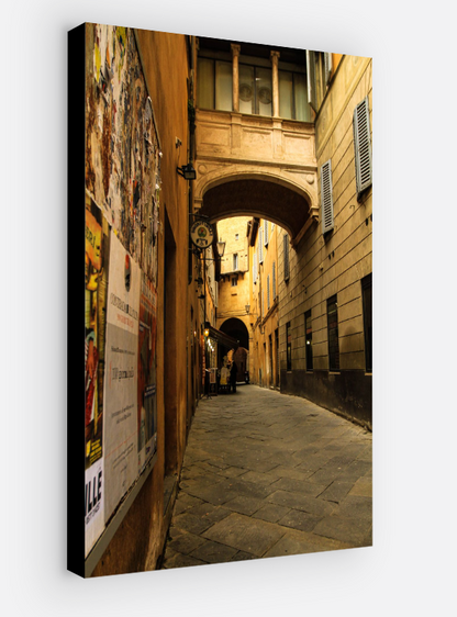 Toile imprimée verticale · Haute qualité · Ruelle en Italie · Décoration murale