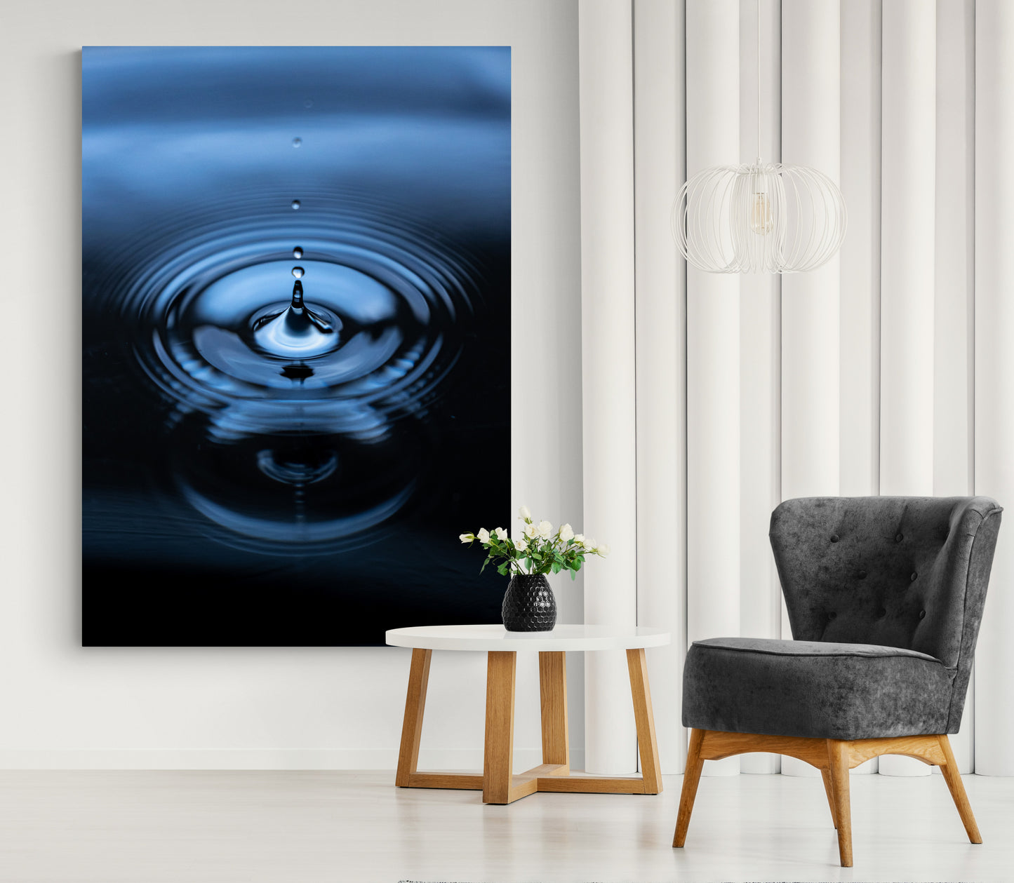 Vertical printed canvas · High quality · Water drop · Wall art