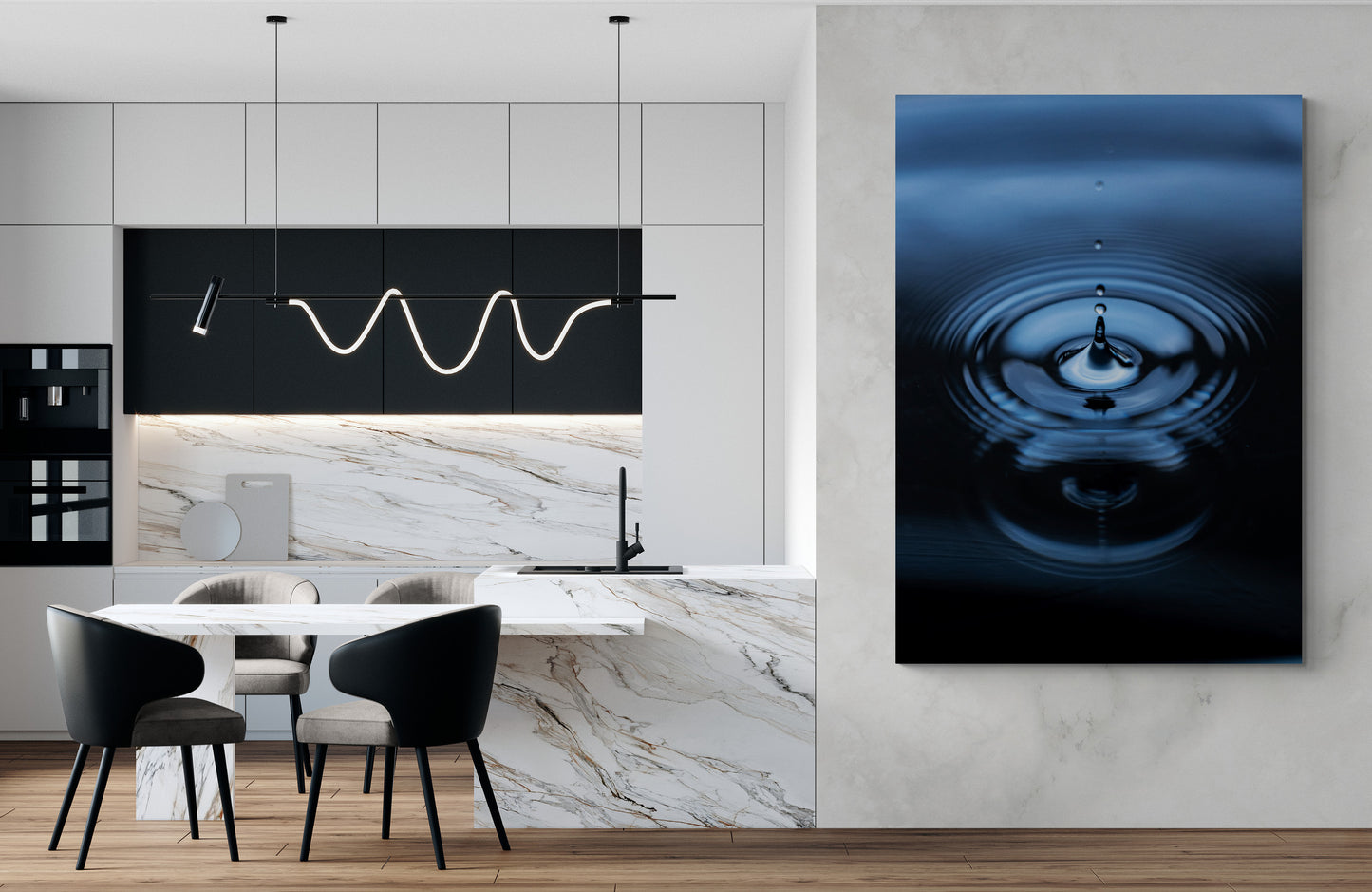 Vertical printed canvas · High quality · Water drop · Wall art