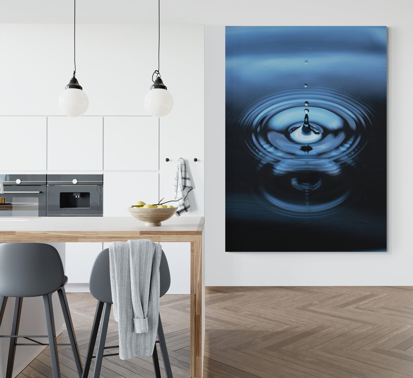 Vertical printed canvas · High quality · Water drop · Wall art