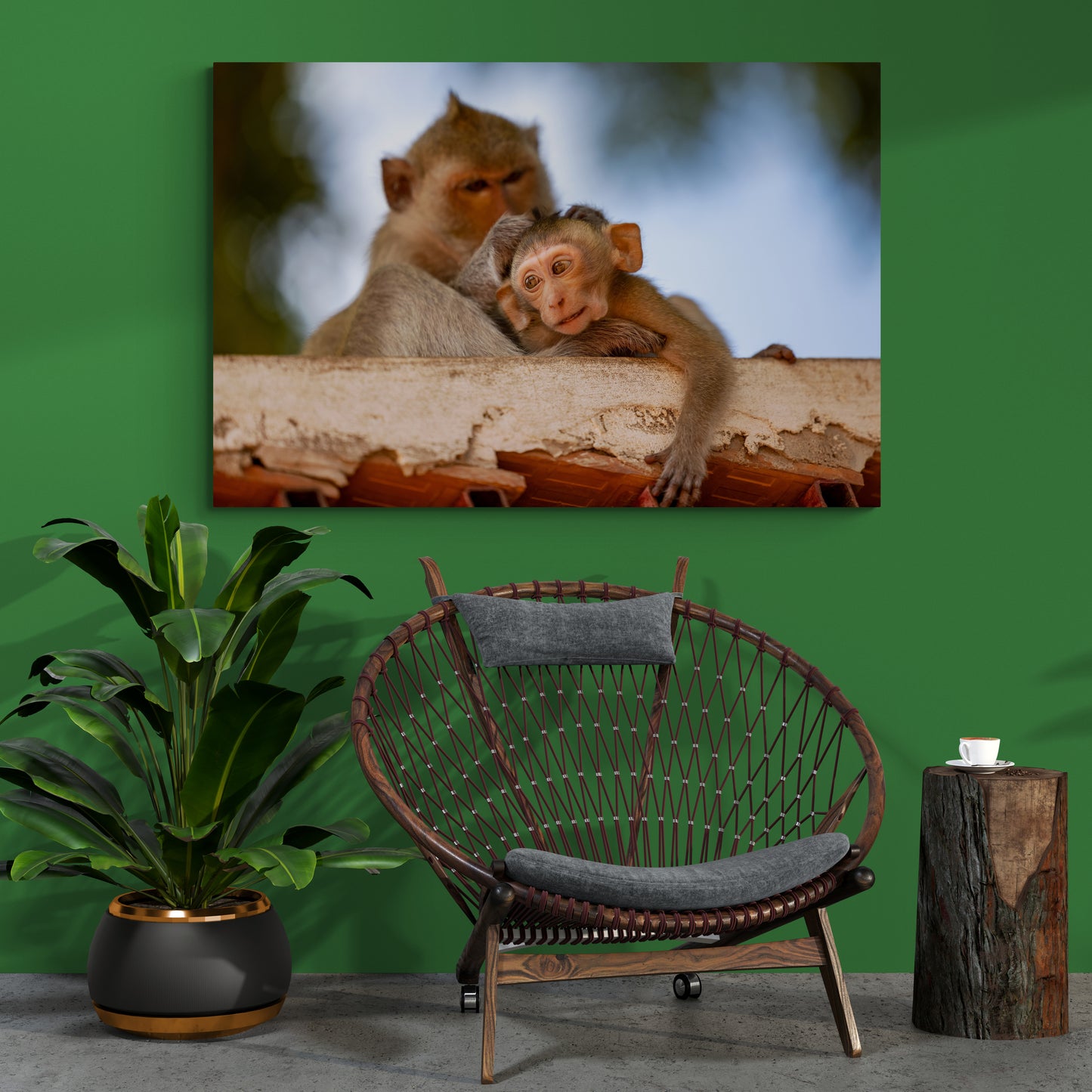 Printed canvas · High quality · Monkeys · Wall art