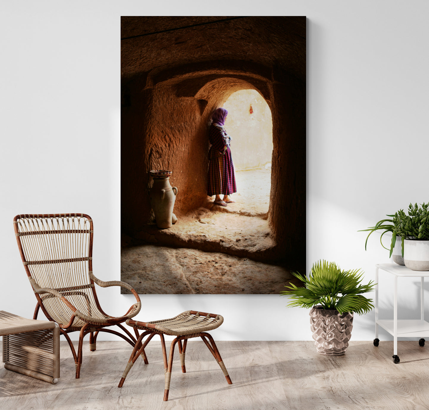 Vertical printed canvas · High quality · Alley in Morocco · Wall art