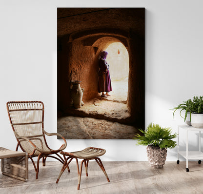 Vertical printed canvas · High quality · Alley in Morocco · Wall art