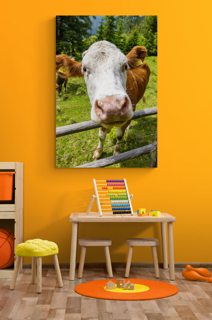 Vertical printed canvas · High quality · Cow · Wall art