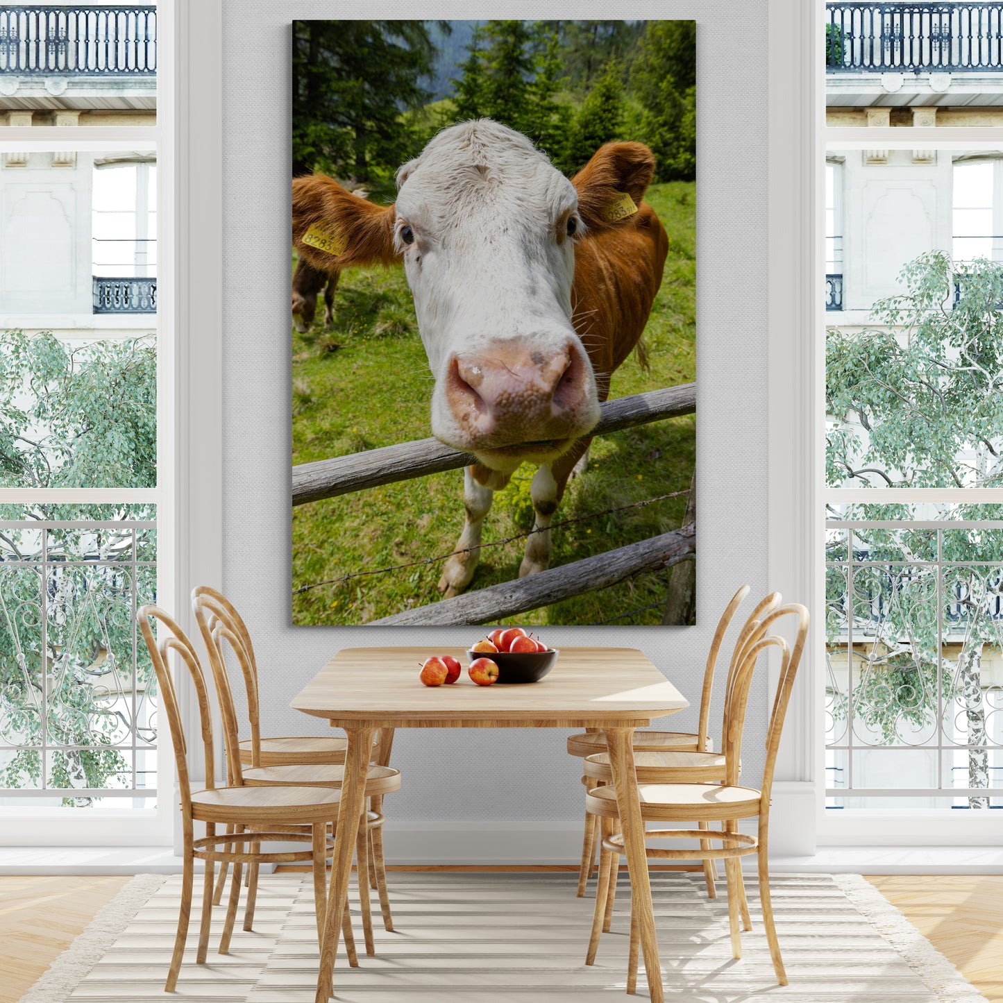 Vertical printed canvas · High quality · Cow · Wall art