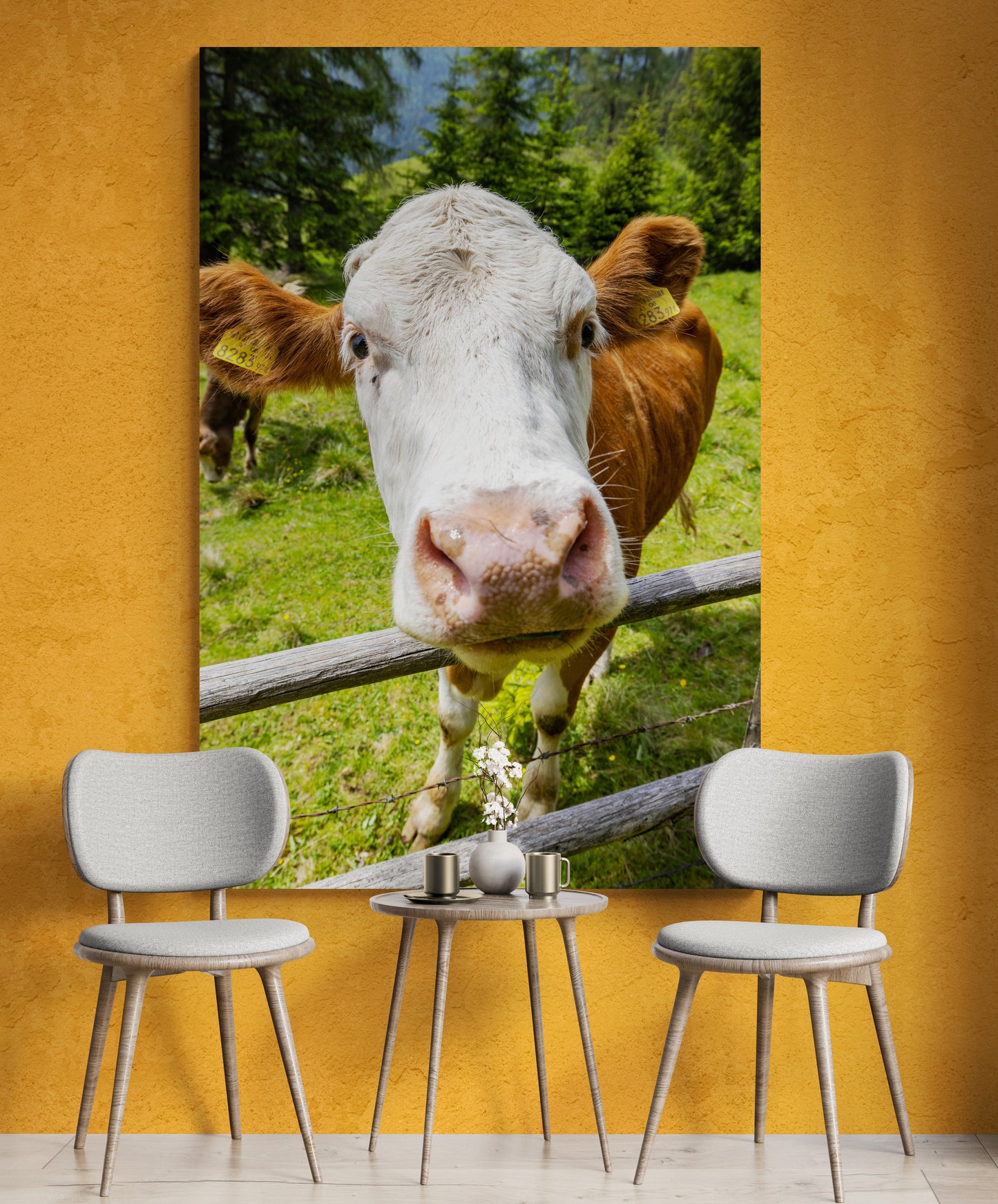 Vertical printed canvas · High quality · Cow · Wall art