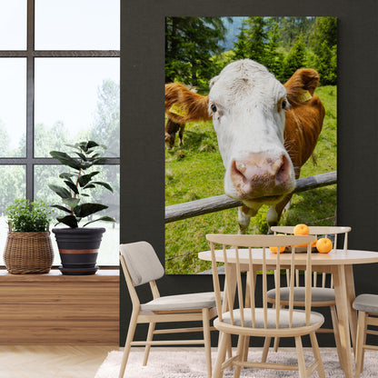 Vertical printed canvas · High quality · Cow · Wall art