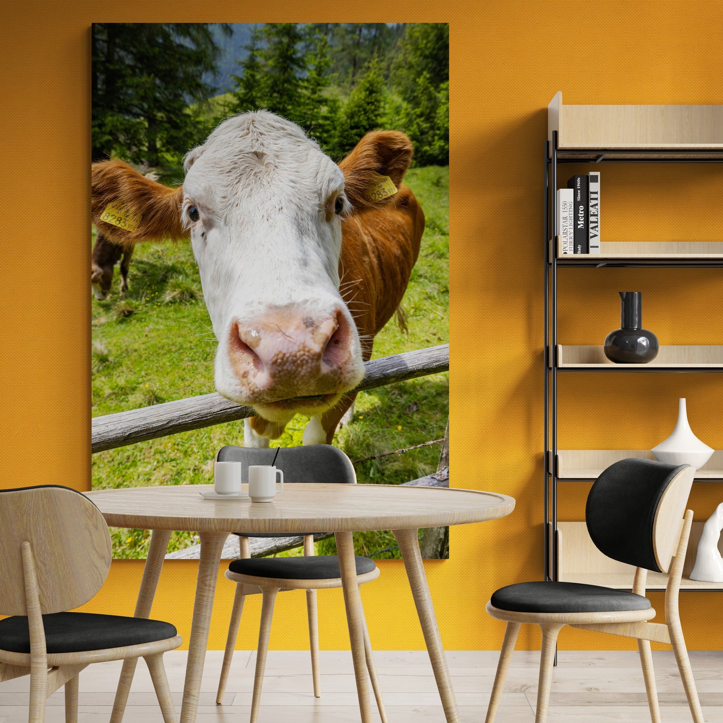 Vertical printed canvas · High quality · Cow · Wall art