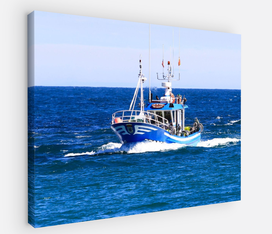 Printed canvas · High quality · Fishing boat · Spain · Wall art