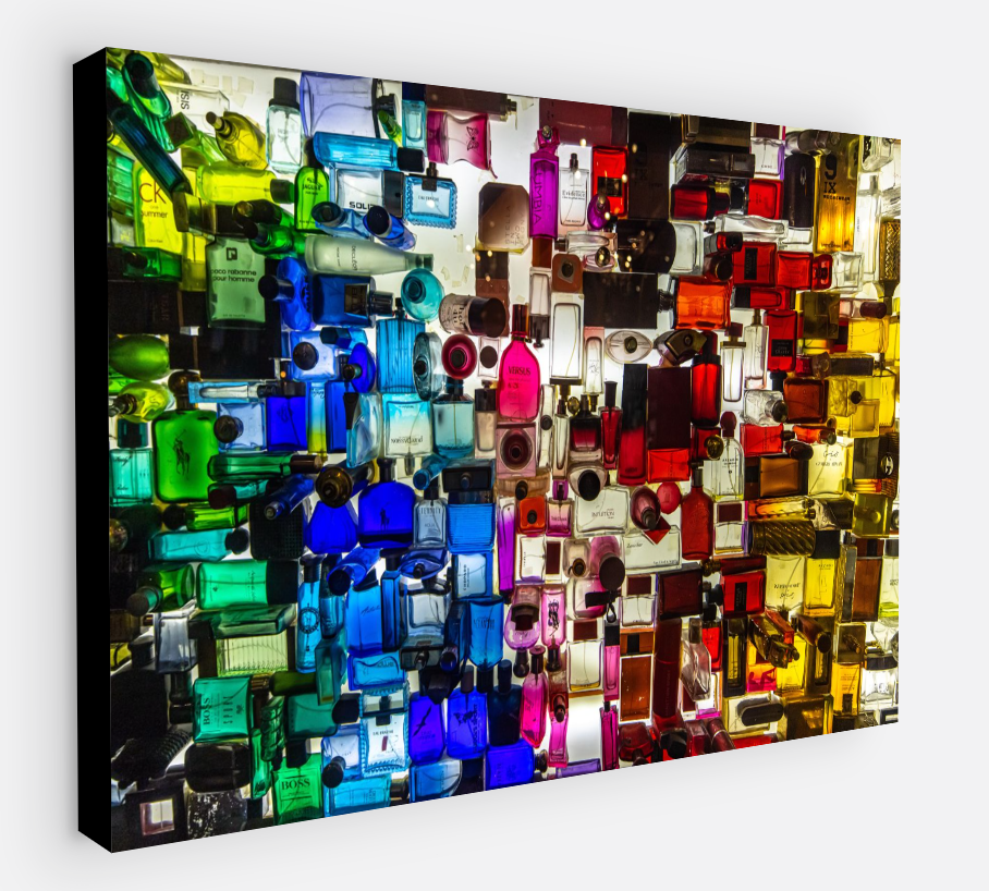 Printed canvas · High quality · Perfumes · Wall art