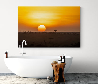 Printed canvas · High quality · Sunset · Savannah · Wall art