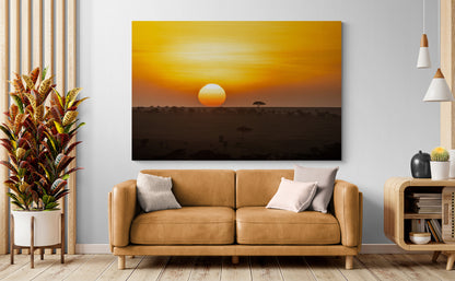 Printed canvas · High quality · Sunset · Savannah · Wall art