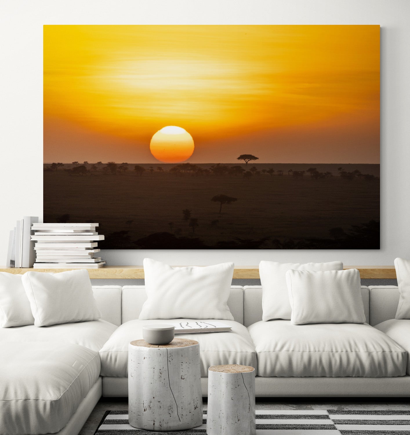 Printed canvas · High quality · Sunset · Savannah · Wall art