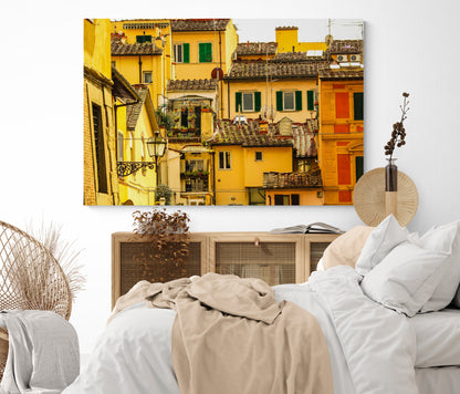 Printed canvas · High quality · Yellow houses · Wall art